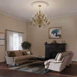 Cambridge 25-Light Brass Chandelier with Classic Elegance