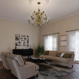 Cambridge 25-Light Brass Chandelier with Classic Elegance