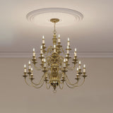Cambridge 25-Light Brass Chandelier with Classic Elegance