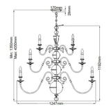 Cambridge 25-Light Brass Chandelier with Classic Elegance