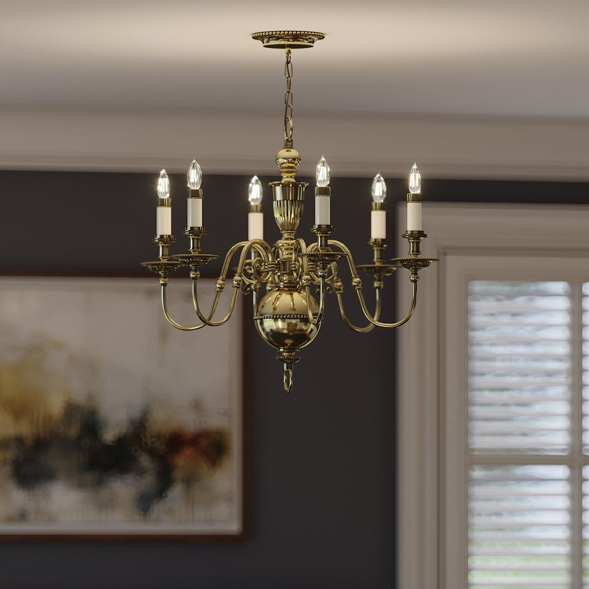 Cambridge 6-Light Timeless Brass Chandelier