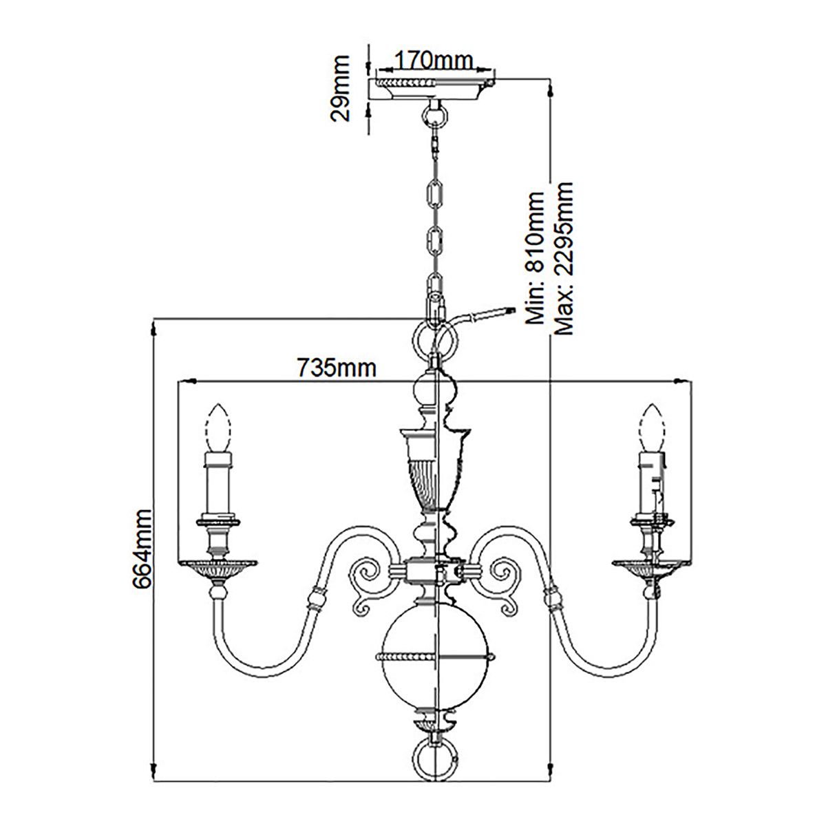 Cambridge 6-Light Timeless Brass Chandelier
