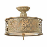 Elegant Brushed Champagne Semi-Flush Ceiling Light