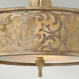 Elegant Brushed Champagne Semi-Flush Ceiling Light