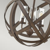 Carson Vintage Iron Outdoor Chandelier with Seedy Glass - 3 Light Fixture