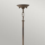 Carson 5-Light Outdoor Chandelier in Vintage Iron with Seedy Glass