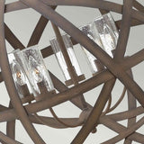 Carson 5-Light Outdoor Chandelier in Vintage Iron with Seedy Glass