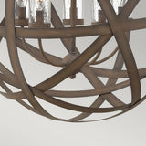 Carson 5-Light Outdoor Chandelier in Vintage Iron with Seedy Glass
