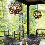 Carson 5-Light Outdoor Chandelier in Vintage Iron with Seedy Glass