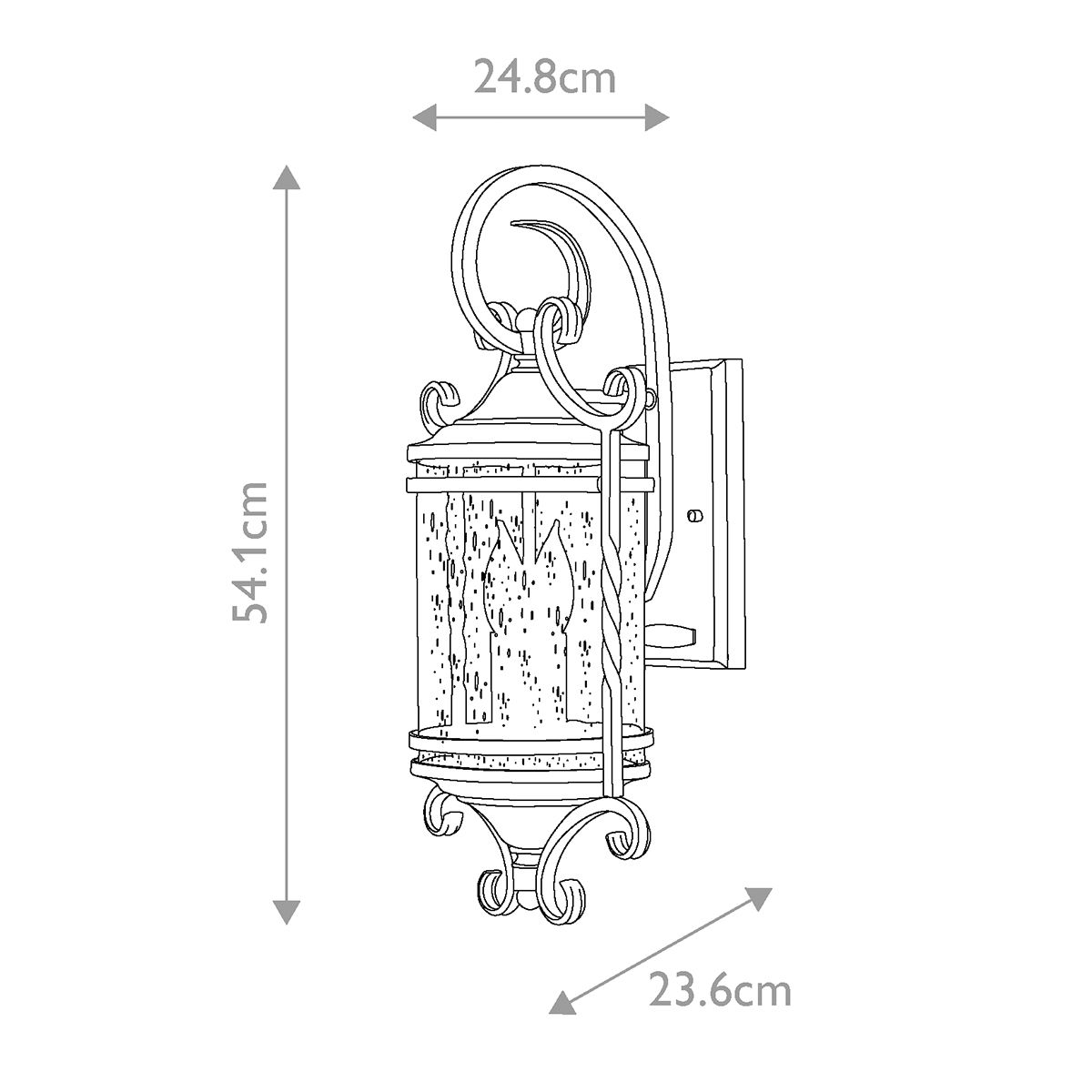 Casa Rustic Black Dual-Light Outdoor Lantern