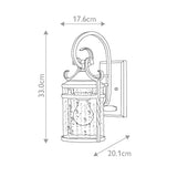 Casa Olde Black Rustic Scrollwork Wall Lantern