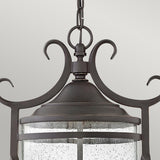 Casa Rustic Black Outdoor Lantern with Seedy Glass and Wrought Iron Detailing