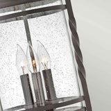 Casa Rustic Black Outdoor Lantern with Seedy Glass and Wrought Iron Detailing