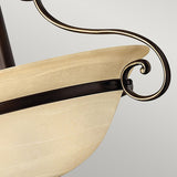 Cello Antique Bronze Semi-Flush Light with Faux Alabaster Glass