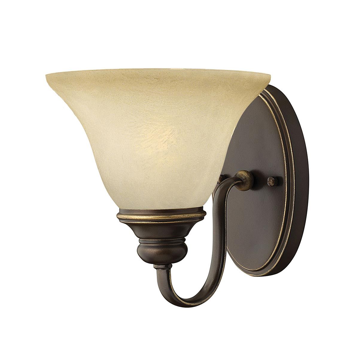 Antique Bronze Cello Wall Sconce with Faux Alabaster Glass