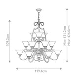 Antique Bronze Elegance 15-Light Chandelier