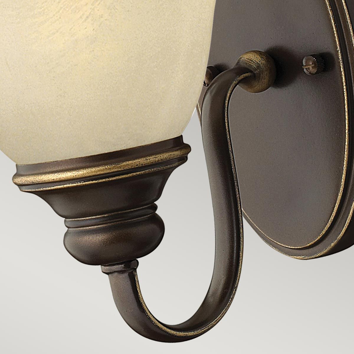 Antique Bronze Cello Wall Sconce with Faux Alabaster Glass