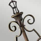 Elegant Cello Antique Bronze Three-Light Dining Chandelier