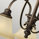 Elegant Cello Antique Bronze Three-Light Dining Chandelier