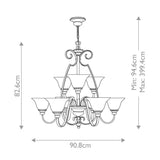 Elegance Symphony 9-Light Antique Bronze Chandelier