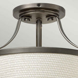 Vintage-Inspired Charlotte Flush Mount in Antique Nickel Finish