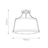 Vintage-Inspired Charlotte Flush Mount in Antique Nickel Finish