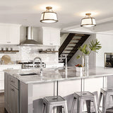 Charlotte Brushed Caramel Semi-Flush Light Fixture