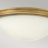 Collier Mid-Century Flush Ceiling Light in Heritage Brass