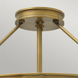 Mid-Century Collier Heritage Brass Semi-Flush Ceiling Light