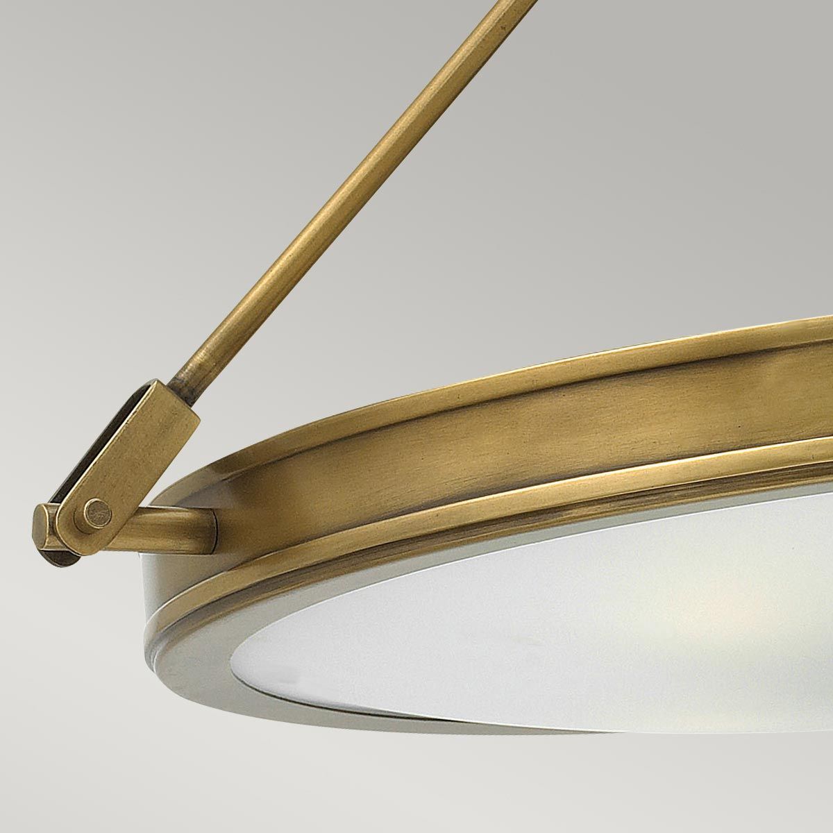 Mid-Century Collier Heritage Brass Semi-Flush Ceiling Light