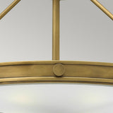 Mid-Century Collier Heritage Brass Semi-Flush Ceiling Light
