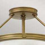 Heritage Brass Collier Semi-Flush Ceiling Light - Mid-Century Elegance