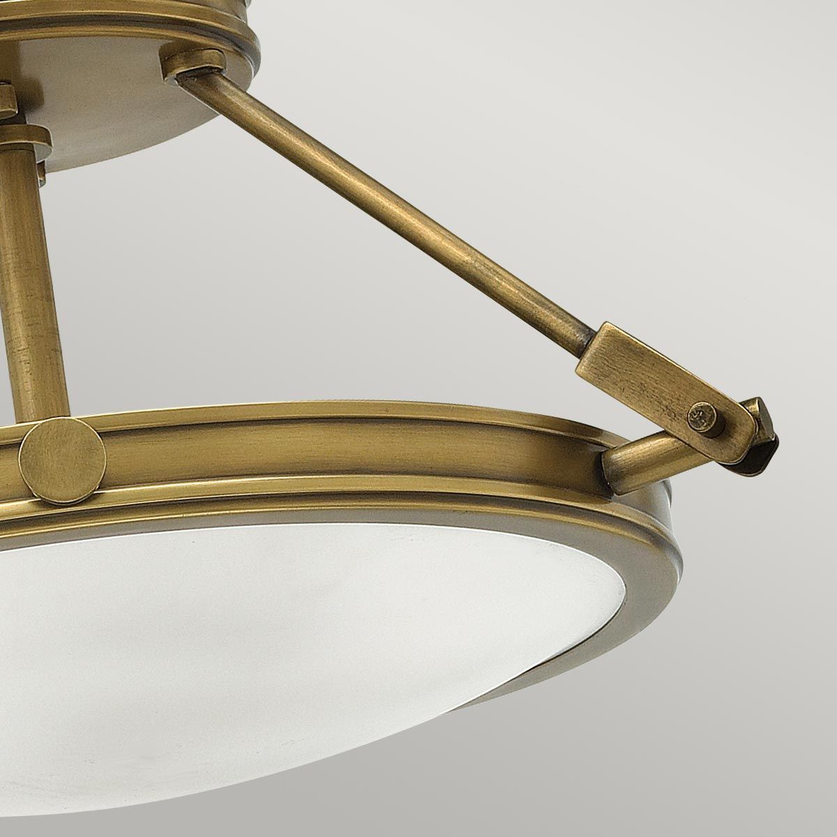 Heritage Brass Collier Semi-Flush Ceiling Light - Mid-Century Elegance