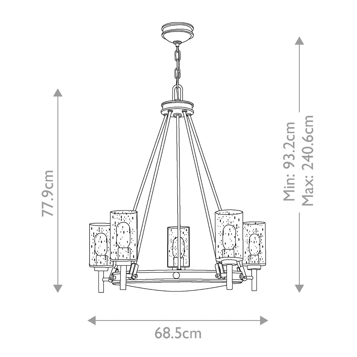 Heritage Brass Collier 5-Light Mid-Century Chandelier