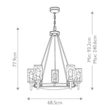 Heritage Brass Collier 5-Light Mid-Century Chandelier