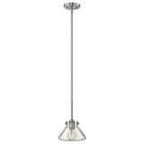 Vintage Chrome Glass Pendant Light Fixture