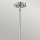 Vintage Chrome Glass Pendant Light Fixture