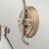 Classic Brushed Caramel Wall Light with Clear Glass Shade