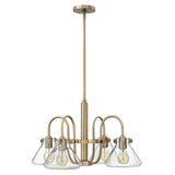 Congress Vintage Clear Glass Chandelier in Brushed Caramel Finish
