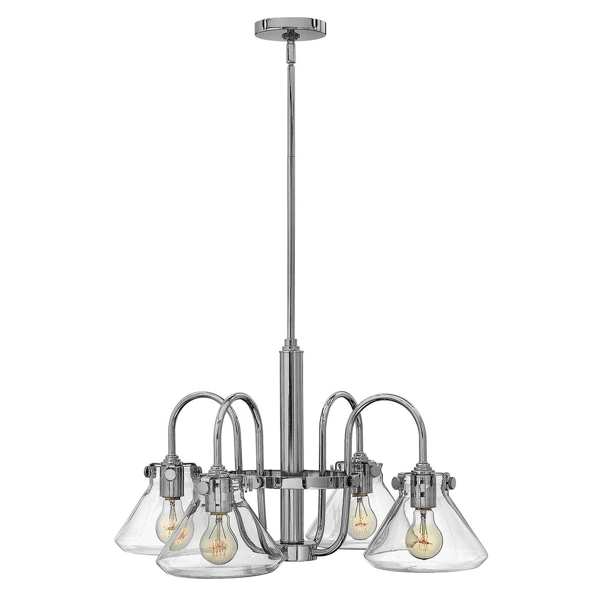 Contemporary Elegance: Congress Chrome Glass Chandelier