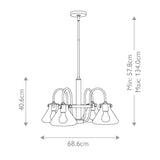 Contemporary Elegance: Congress Chrome Glass Chandelier