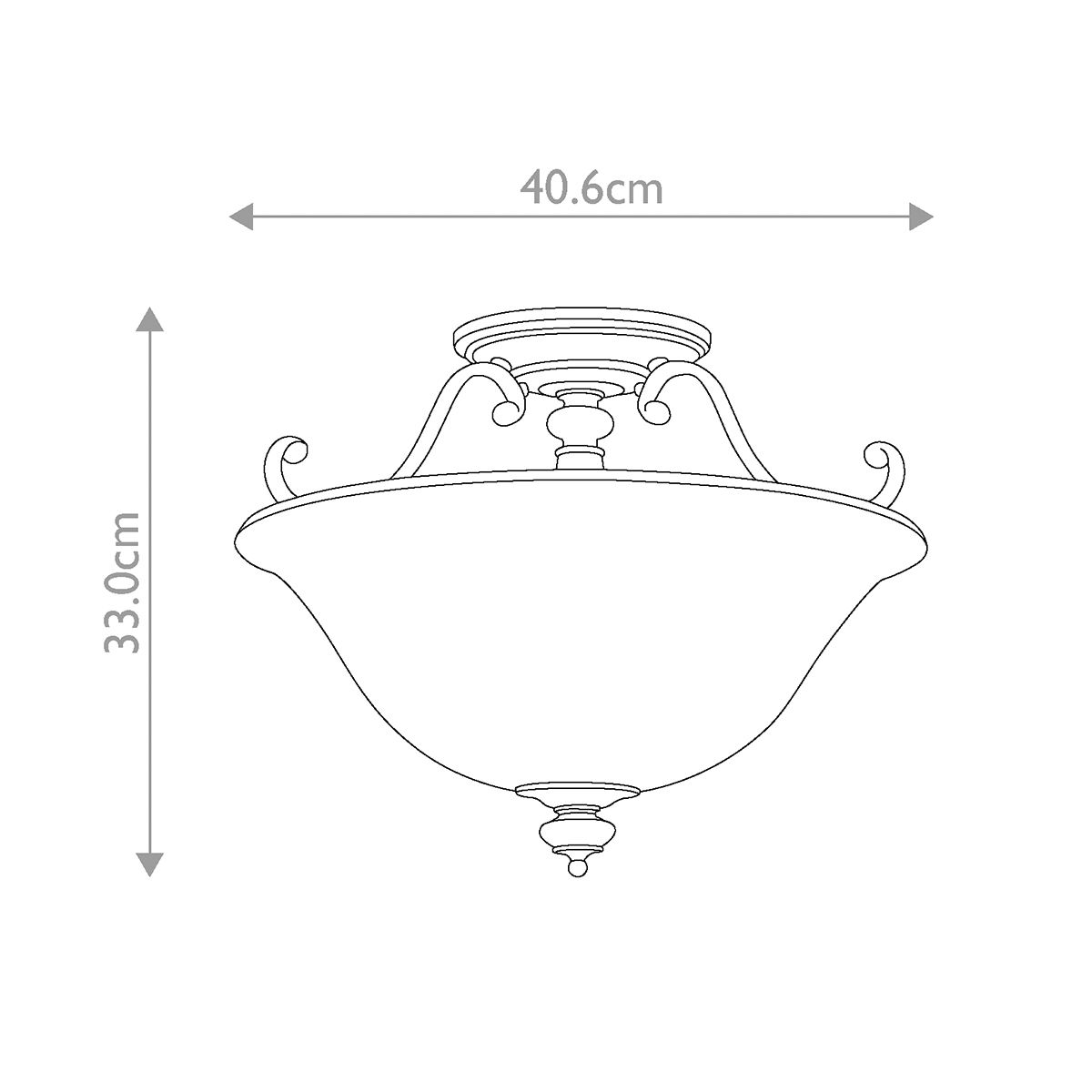 Dunhill Royal Bronze Semi-Flush Light Fixture