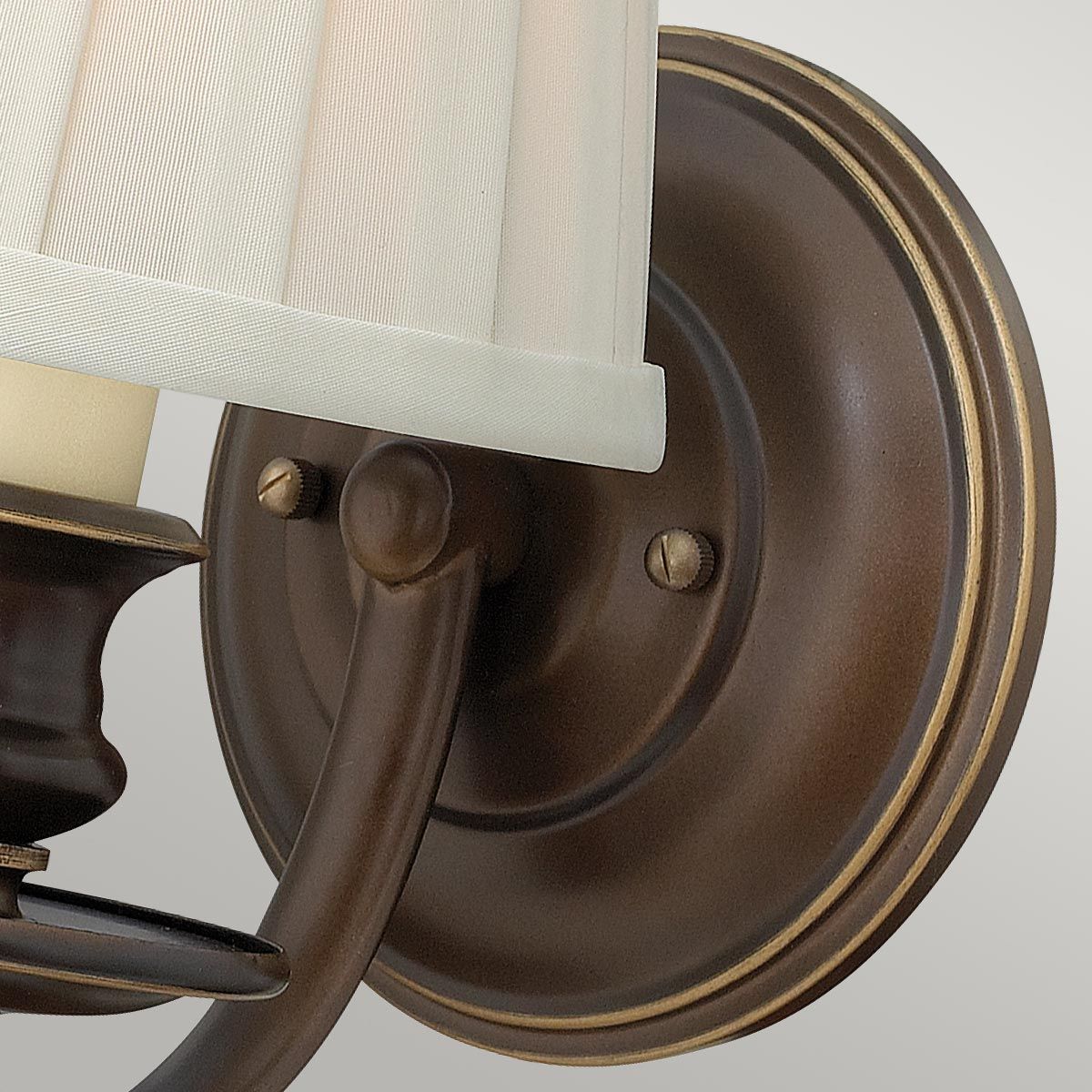Dunhill Royal Bronze Wall Light with Pleated Fabric Shade