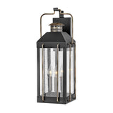 Fitzgerald Large 3-Light Outdoor Wall Lantern in Textured Black and Burnished Bronze