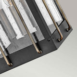 Fitzgerald Large 3-Light Outdoor Wall Lantern in Textured Black and Burnished Bronze
