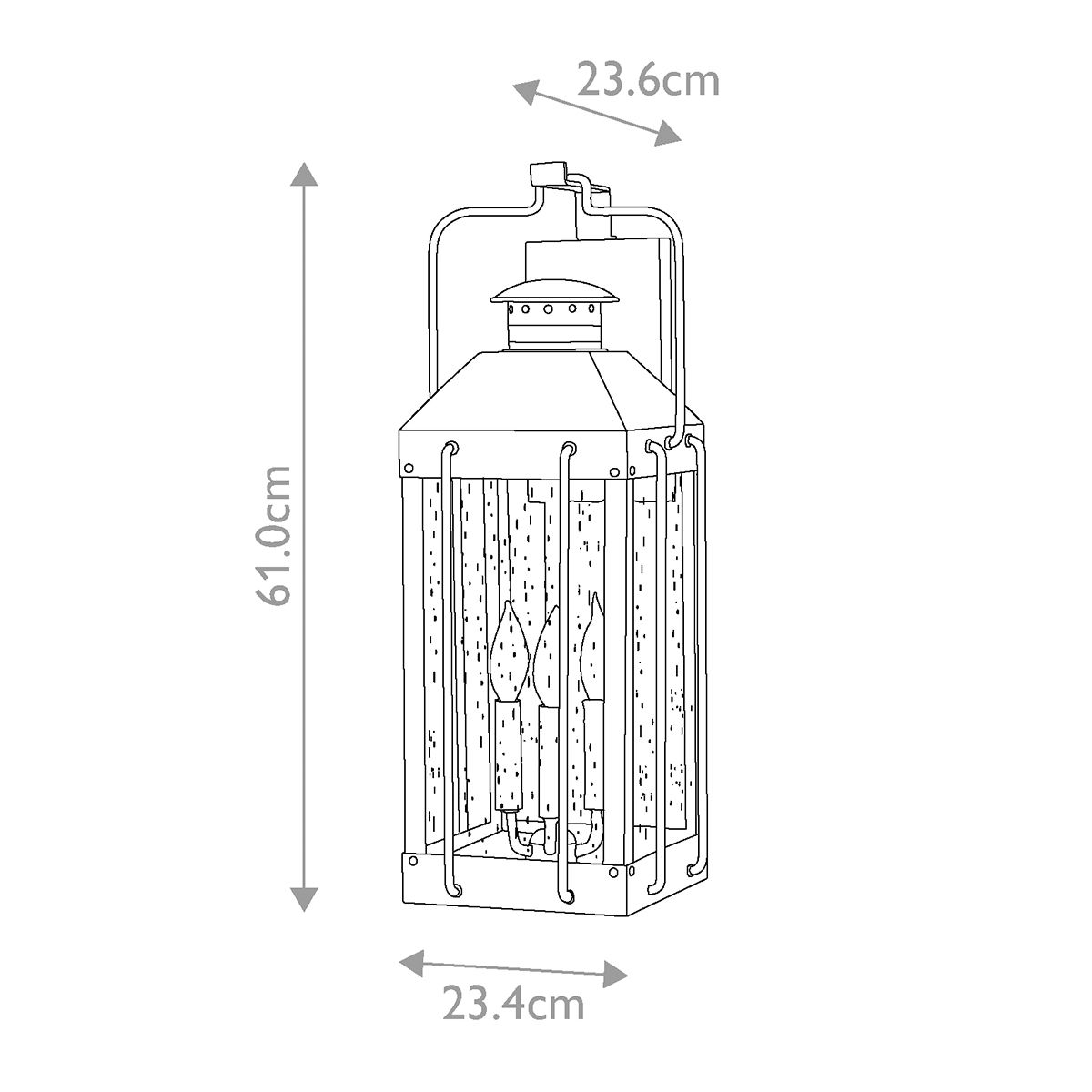Fitzgerald Large 3-Light Outdoor Wall Lantern in Textured Black and Burnished Bronze