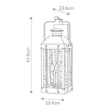 Fitzgerald Large 3-Light Outdoor Wall Lantern in Textured Black and Burnished Bronze