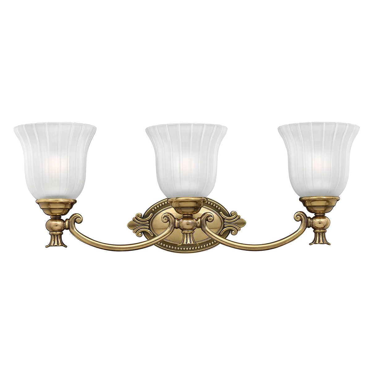 Francoise Burnished Brass Triple Mirror Wall Sconce