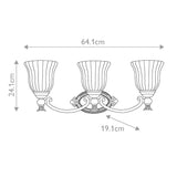 Francoise Burnished Brass Triple Mirror Wall Sconce