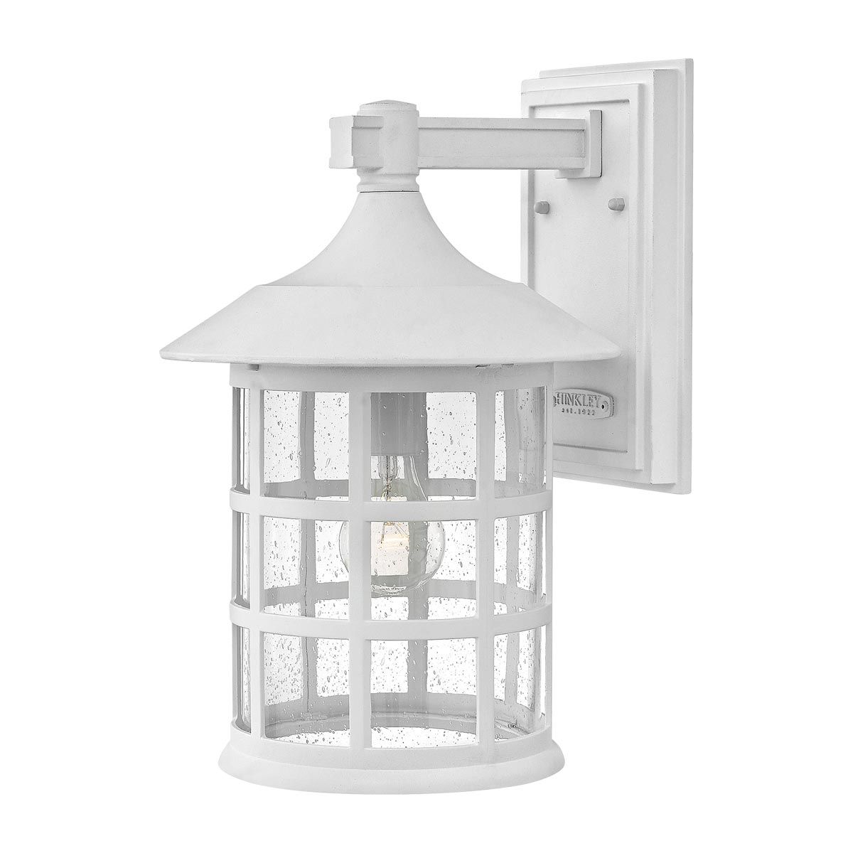 New England Classic 1-Light Outdoor Wall Lantern in Textured White